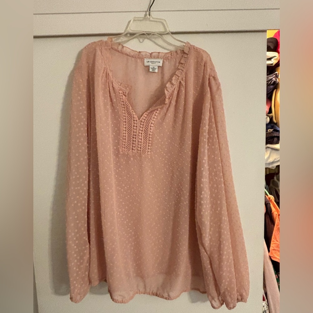 Liz Claiborne Blush Pink Textured Blouse